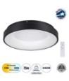 GLOBOSTAR® SALEM 61233 Μοντέρνο Φωτιστικό Οροφής LED 75W 8625lm 120° AC 220-240V IP20 Ρυθμιζόμενο Λευκό CCT με Χειριστήριο από 2700K έως 6000K Dimmable - Lumileds SMD Chip - Μαύρο Ματ - Μ45 x Π45 x Υ8.5cm - 3 Χρόνια Εγγύηση